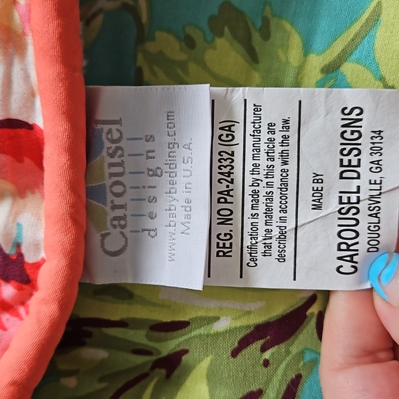 Carousel Designs Coral Floral Bedding 4 piece Set - Picture 6 of 8